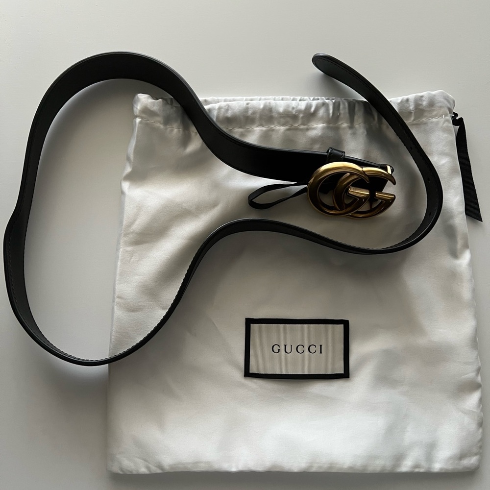GUCCI leather belt with double G buckle - Picture 6 of 6
